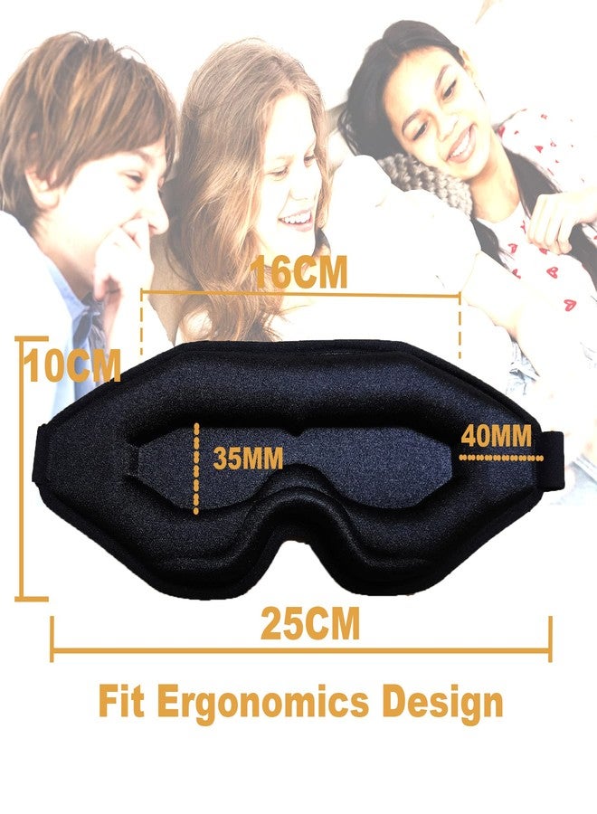 Fan Wu 3D Contoured Sleep Mask for Side Sleepers – Ultra Soft Blackout Eye Mask with Adjustable Strap, Zero Pressure on Eyes, Breathable & Lightweight Memory Foam for Travel, Nap, Shift Work - Image 2